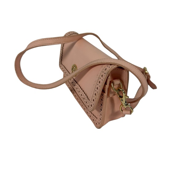 Genuine Tory Burch leather Robinson mini Spectator crossbody bag shell pink - Picture 8 of 13